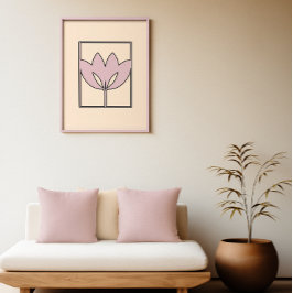 Blush Bloom - Moderne Lotus Wall Art Poster