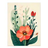 Blush Bloom: Perzik Bloem en bladeren Art Print Foto Afdruk (Voorkant)