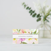 Blush Bloom | Waterverf Floral Visitekaartje (Staand voorkant)