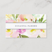Blush Bloom | Waterverf Floral Visitekaartje (Voorkant)