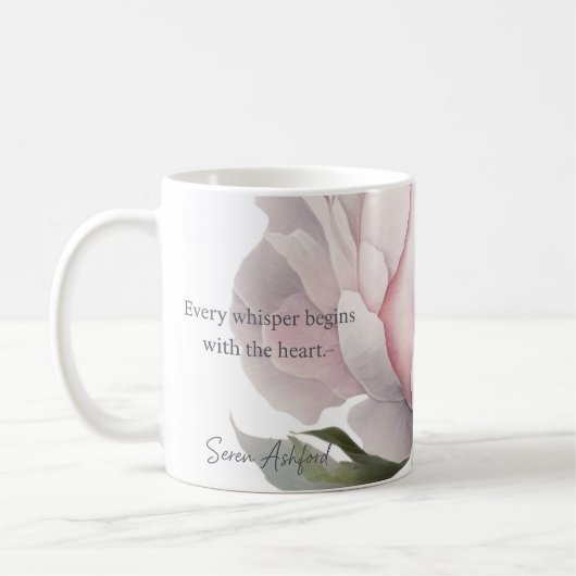 Blush bloom with whispered words Mug (Gauche)