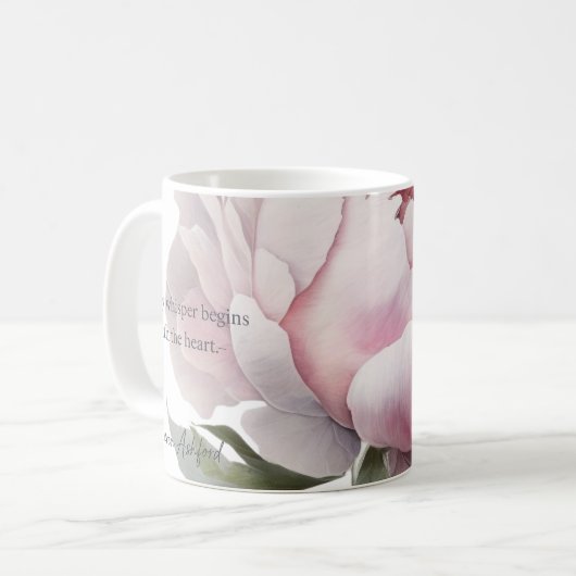 Blush bloom with whispered words Mug Koffiemok (Voorkant links)