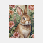 Blush Blooms and Bunny Dreams Fleece Deken (Voorkant)
