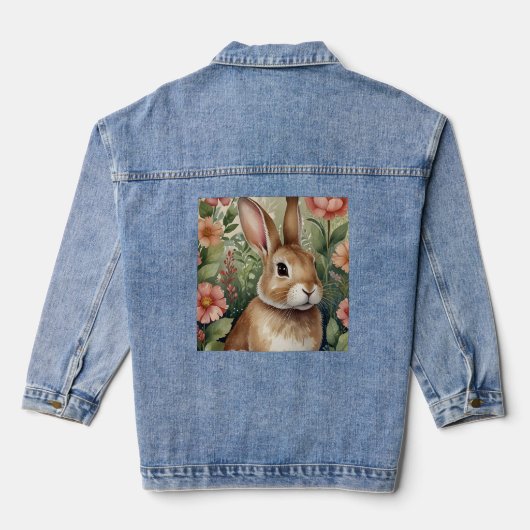 Blush Blooms & Bunny Dreams Jean Jacket (Verso)