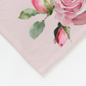 Blush Blooms: Een Waterverf Roos fleece deken (Hoek)