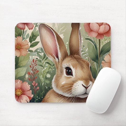 Blush Blooms en Bunny Dreams Mousepad Muismat (Met muis)
