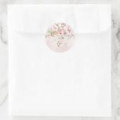 Blush & Blooms Initiaal Monogram Ronde Sticker (Tas)