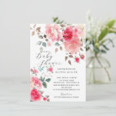 Blush Blossom Baby Douche Uitnodigingen (Staand voorkant)