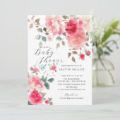 Blush Blossom Baby Douche Uitnodigingen (Staand voorkant)