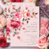 Blush Blossom Baby shower Invitation Kaart