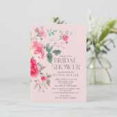 Blush Blossom Bridal Shower Uitnodiging (Staand voorkant)