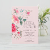 Blush Blossom Bridal Shower Uitnodiging (Staand voorkant)