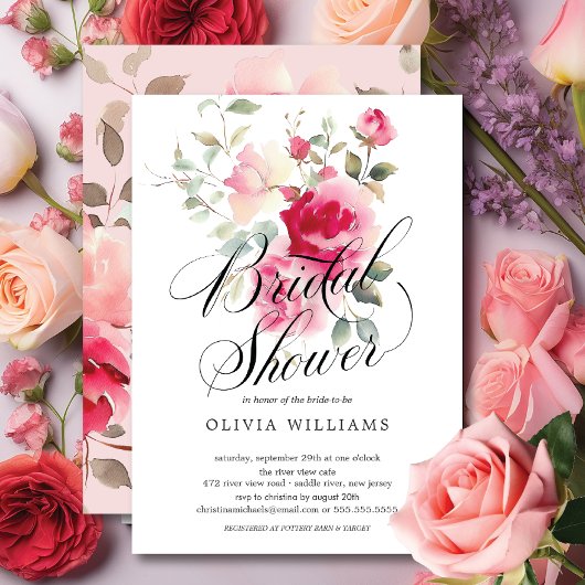 Blush Blossom Bridal Shower Uitnodiging