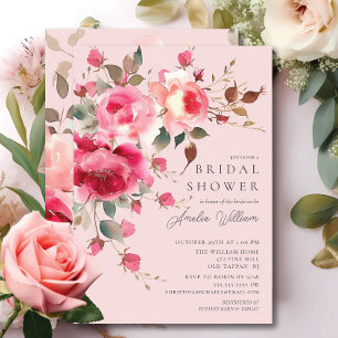 Blush Blossom Bridal Shower Uitnodiging