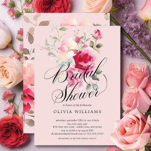 Blush Blossom Bridal Shower Uitnodiging