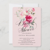 Blush Blossom Bridal Shower Uitnodiging (Voorkant)