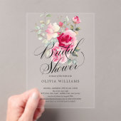 Blush Blossom Bridal Shower Uitnodiging Acryl Uitnodigingen (Insitu (Draagbaar))