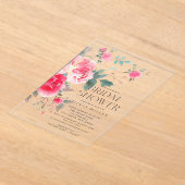 Blush Blossom Bridal Shower Uitnodiging Acryl Uitnodigingen (Laagn)