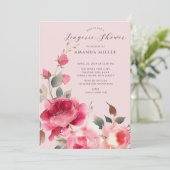 Blush Blossom Bruids Lingerie Douche Kaart (Staand voorkant)