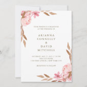 Blush Blossom | Waterverf Floral Wedding Kaart (Voorkant)