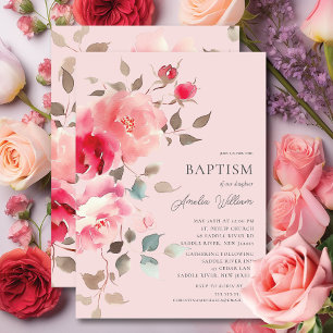 Blush Blossoms Baptisme Uitnodiging