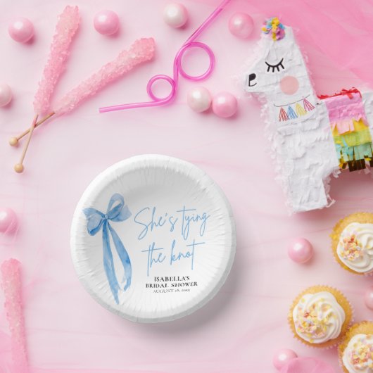 Blush Blue Bow Ze bindt de knoop Vrijgezellenfeest Papieren Kommen (Feest)