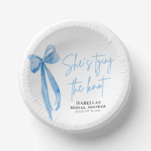 Blush Blue Bow Ze bindt de knoop Vrijgezellenfeest Papieren Kommen