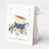 Blush Blue Flora Stapelde Tea Cups elke dag Bedankdoosjes (Achterkant)