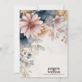 🌺 Blush & Blue Floral Faire-part de mariage 💌 🌿 (Dos)
