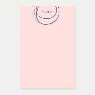 Blush & Blue Ink Cirkel - Naam Post-it® Notes