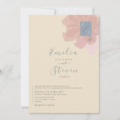 Blush Blue Modern Floral Mariage Invitation (Devant)