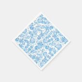 Blush blue moderne waterverf bloemmotief servetten (Hoek)