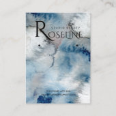 Blush Blue waterverf Logo Veroorbaar beeldscherm Visitekaartje (Voorkant)