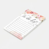 Blush boeket gepersonaliseerde lijnto-do lijst post-it® notes (Schuin)
