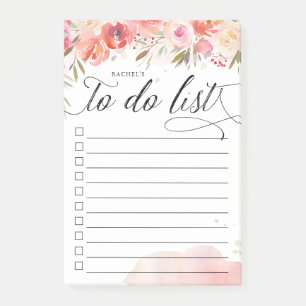 Blush boeket gepersonaliseerde lijnto-do lijst post-it® notes