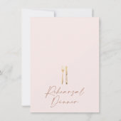 Blush Boho Bloemen Pampas Bestek repetitie diner Kaart (Achterkant)