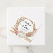 Blush Boho Bloemen Tropische Pampas Palm Bruiloft Bedankjes Labels (In situ)