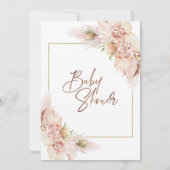 Blush Boho Dry Floral Arrangement Baby shower Kaart (Achterkant)