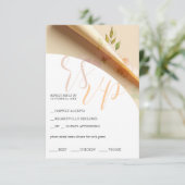 Blush Boho Floral Rozen Waterverf Budget RSVP Kaartje (Staand voorkant)