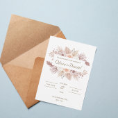 Blush Boho Floral Wedding Invitation