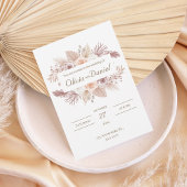 Blush Boho Floral Wedding Invitation