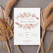 Blush Boho Floral Wedding Invitation