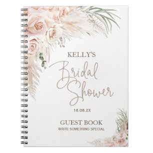 Blush Boho Pampas Fête des mariées Carnet invité