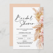 Blush Boho Pampas Grass Bruids Douche Uitnodiging (Voorkant / Achterkant)