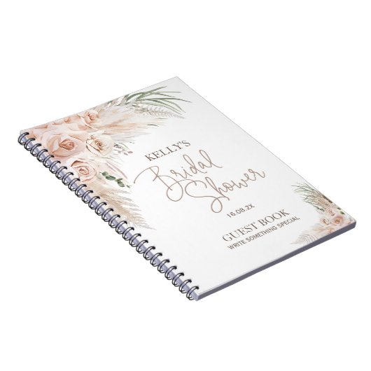 Blush Boho Pampas Vrijgezellenfeest Guest Notitieb Notitieboek (Rechterzijde)