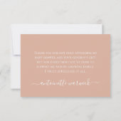 Blush Boho Rainbow Baby shower Bedankkaart (Achterkant)