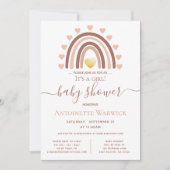 Blush Boho regenboog is een meisje Baby shower Kaart (Voorkant)
