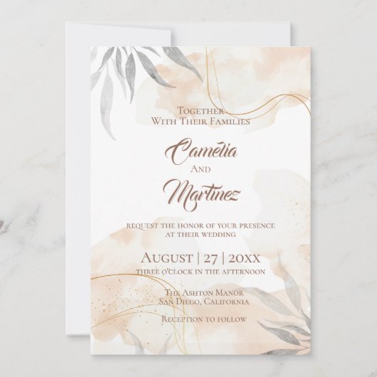 Blush Boho Terracotta Mariage Invitation (Devant)