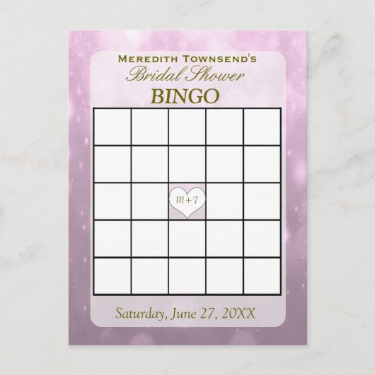 Blush Bokeh | Bingo Kaart (Voorkant)