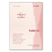Blush & Bold Script Wedding Guest Names Place Card Kaart (Voorkant)